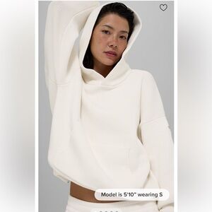 NWT ALO Yoga - Scholar Hooded Sweater - Ivory, UNISEX Size Small